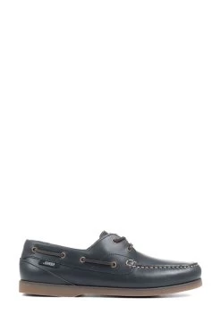 Jones Bootmaker Blue Parsons Leather Boat Shoes