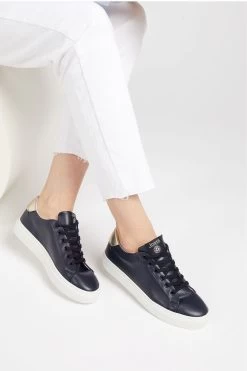 Jones Bootmaker Blue Consciously Crafted Tillie Apple Leather Trainers -Boutique Fashion Shoe Store 400088s6