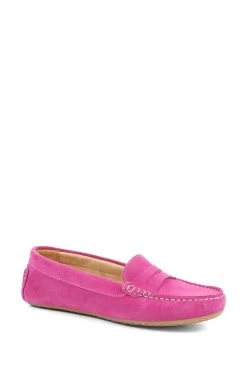 Jones Bootmaker Pink Leather Moccasins -Boutique Fashion Shoe Store 437890s3