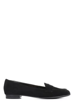 Jones Bootmaker Black Suede Budapest Leather Ladies Loafers