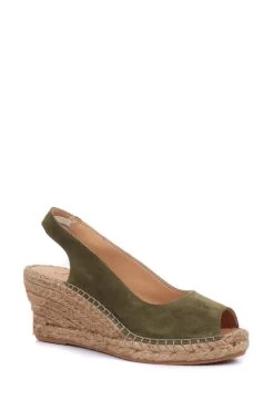 Jones Bootmaker Green Rosanna Slingback Wedges -Boutique Fashion Shoe Store 633233s3