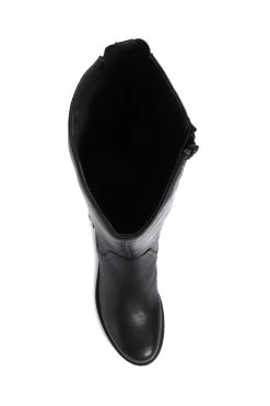 Jones Bootmaker Black Leather Ladies Knee High Rider Boots -Boutique Fashion Shoe Store 676989s4
