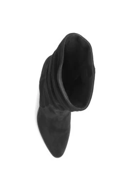 Jones Bootmaker Cloe Leather Suede Slouch Black Boots -Boutique Fashion Shoe Store 6941L6s4