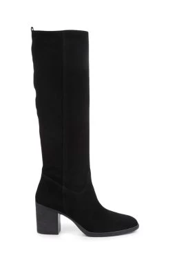 Jones Bootmaker Black Iona Slouch Suede Ladies Knee Boots