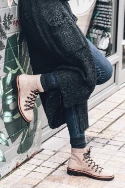 Jones Bootmaker Cream Klara Goodyear Welted Leather Ladies Hiker Boots -Boutique Fashion Shoe Store 791730s6