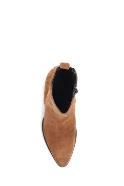 Jones Bootmaker Caileigh Brown Suede Western Boots -Boutique Fashion Shoe Store 87L694s3