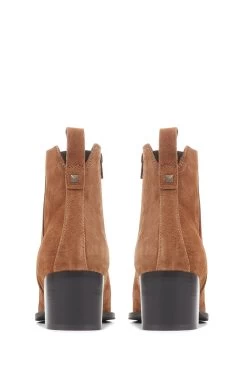 Jones Bootmaker Caileigh Brown Suede Western Boots -Boutique Fashion Shoe Store 87L694s5