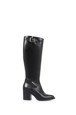 Jones Bootmaker Cesena Black Extra Slim Leather Knee Boots