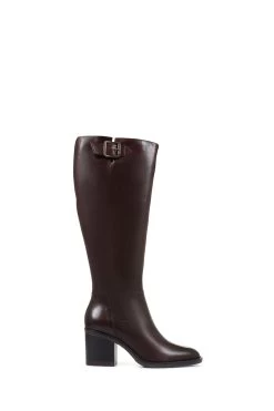 Jones Bootmaker Cesena Brown Wide Leather Knee Boots