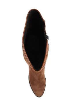 Jones Bootmaker Brown Leather Flat Pointed Ladies Riding Boots -Boutique Fashion Shoe Store 967871s4