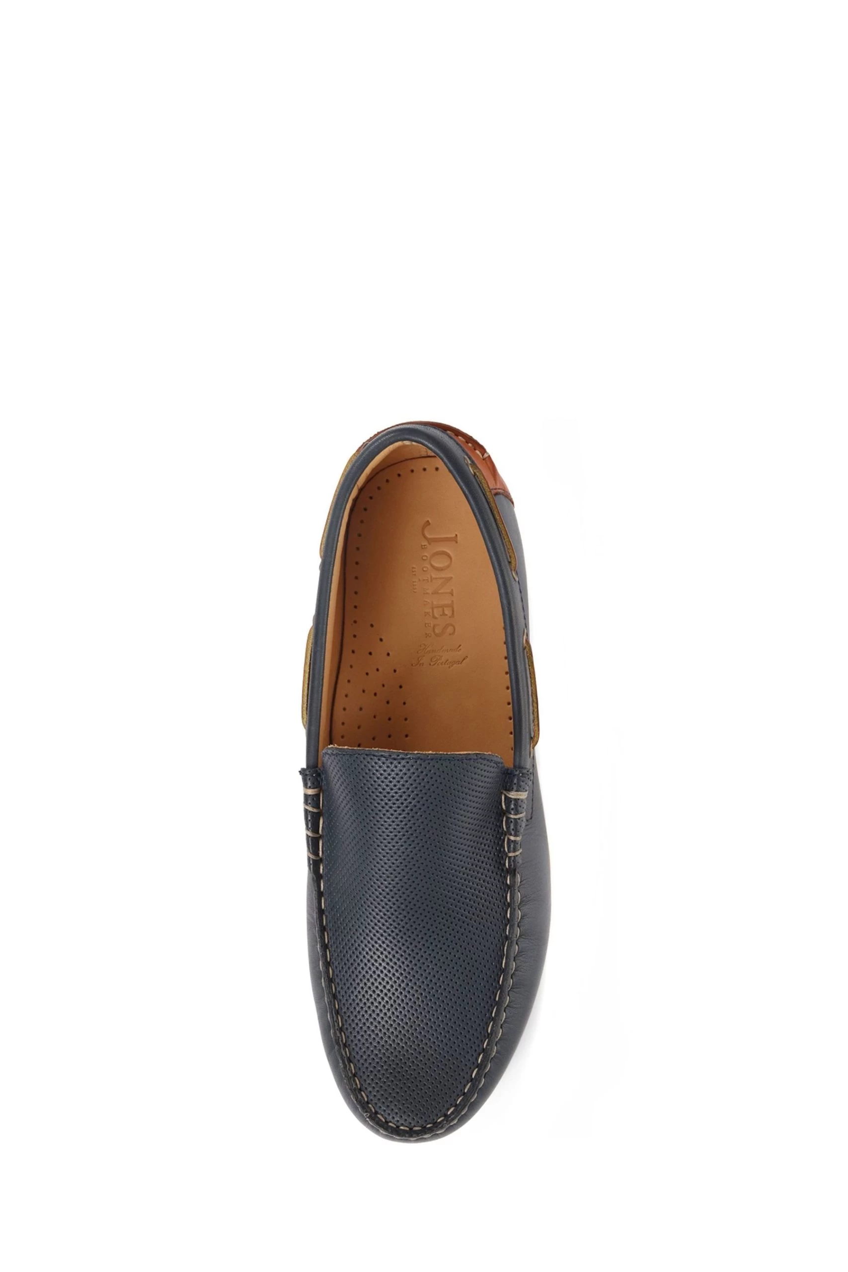 Jones Bootmaker Blue Peer Leather Moccasin Shoes 6 Jones Bootmaker Blue Peer Leather Moccasin Shoes - Image 4