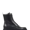 Jones Bootmaker Black Paris Leather Biker Boots -Boutique Fashion Shoe Store A07113s