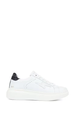Boutique Fashion Shoe Store 67 Jones Bootmaker Enrica White Leather Platform Trainers