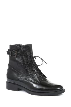 Jones Bootmaker Sorrento Patent Leather Ladies Combat Boots -Boutique Fashion Shoe Store A11235s2