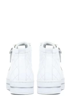 Jones Bootmaker Elenore Leather Quilted Trainers -Boutique Fashion Shoe Store A21131s3