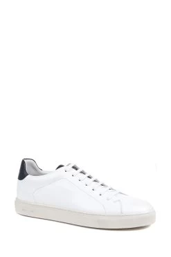 Jones Bootmaker White Singapore Leather Lace-Up Trainers -Boutique Fashion Shoe Store A26 786s4