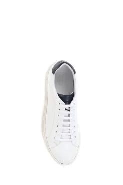 Jones Bootmaker White Singapore Leather Lace-Up Trainers -Boutique Fashion Shoe Store A26 786s5