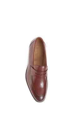 Jones Bootmaker Russell Brown Leather Penny Loafers -Boutique Fashion Shoe Store A26876s4