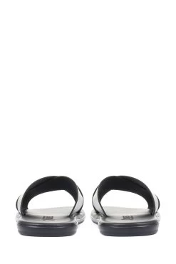 Jones Bootmaker Black Eli Men's Leather Slider Sandals -Boutique Fashion Shoe Store A27131s3