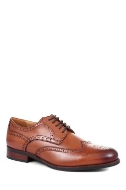 Jones Bootmaker Brown Gents Wide Fit Leather Lace Smart Shoes -Boutique Fashion Shoe Store A63170s3
