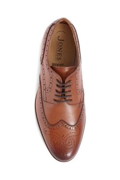 Jones Bootmaker Brown Gents Wide Fit Leather Lace Smart Shoes -Boutique Fashion Shoe Store A63170s4