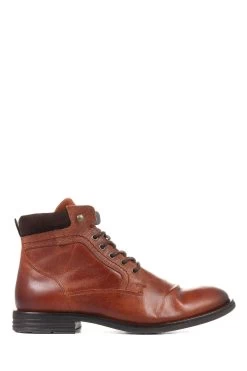Jones Bootmaker Mens Brown Docklands Leather Lace-Up Boots