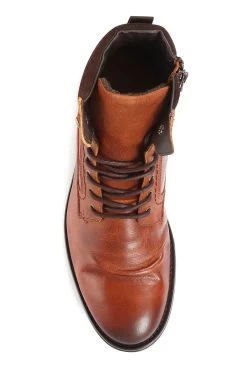 Jones Bootmaker Mens Brown Docklands Leather Lace-Up Boots -Boutique Fashion Shoe Store A78427s4