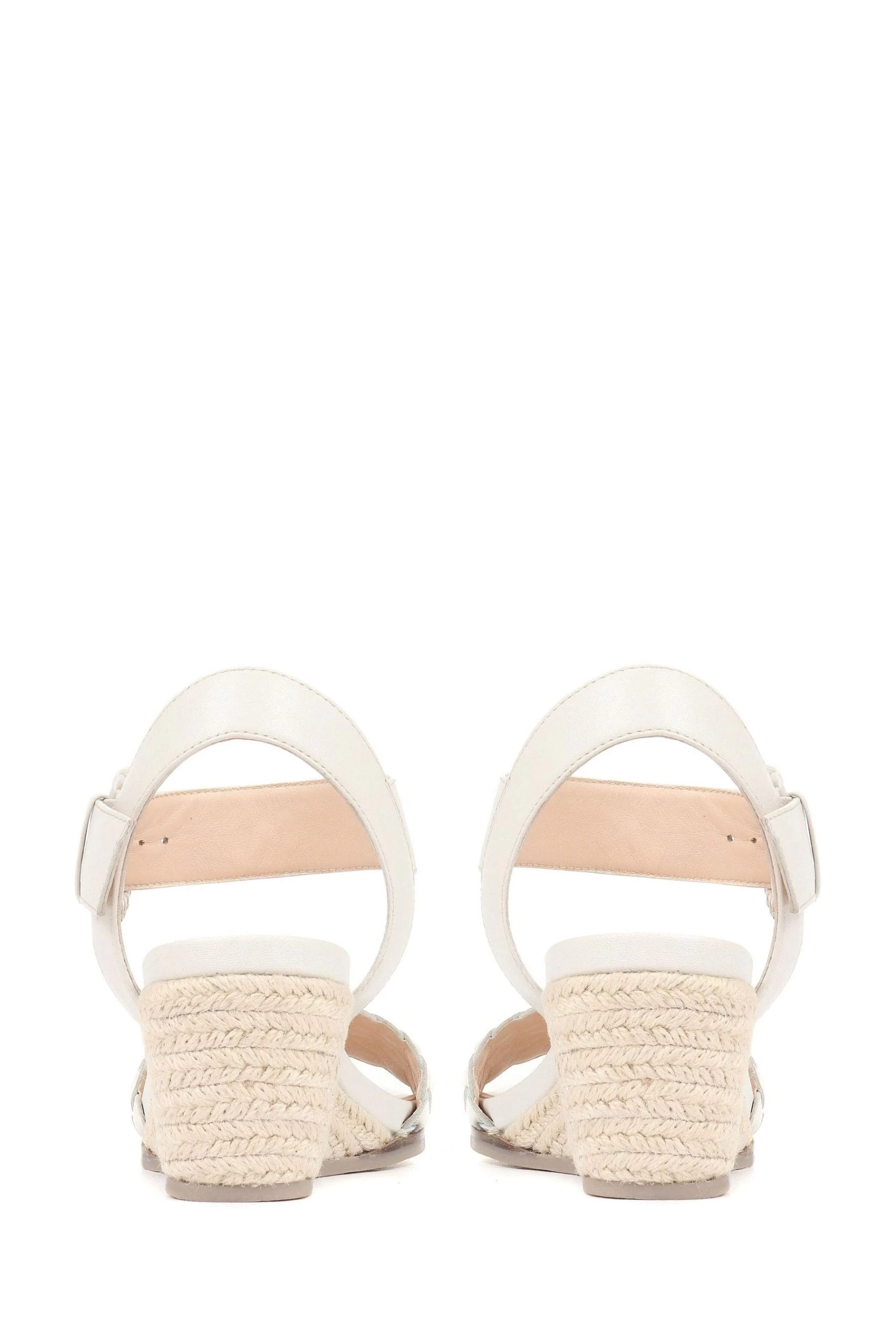 Jones Bootmaker Ladies White Luana Leather Wedge Sandals 6 Jones Bootmaker Ladies White Luana Leather Wedge Sandals - Image 4
