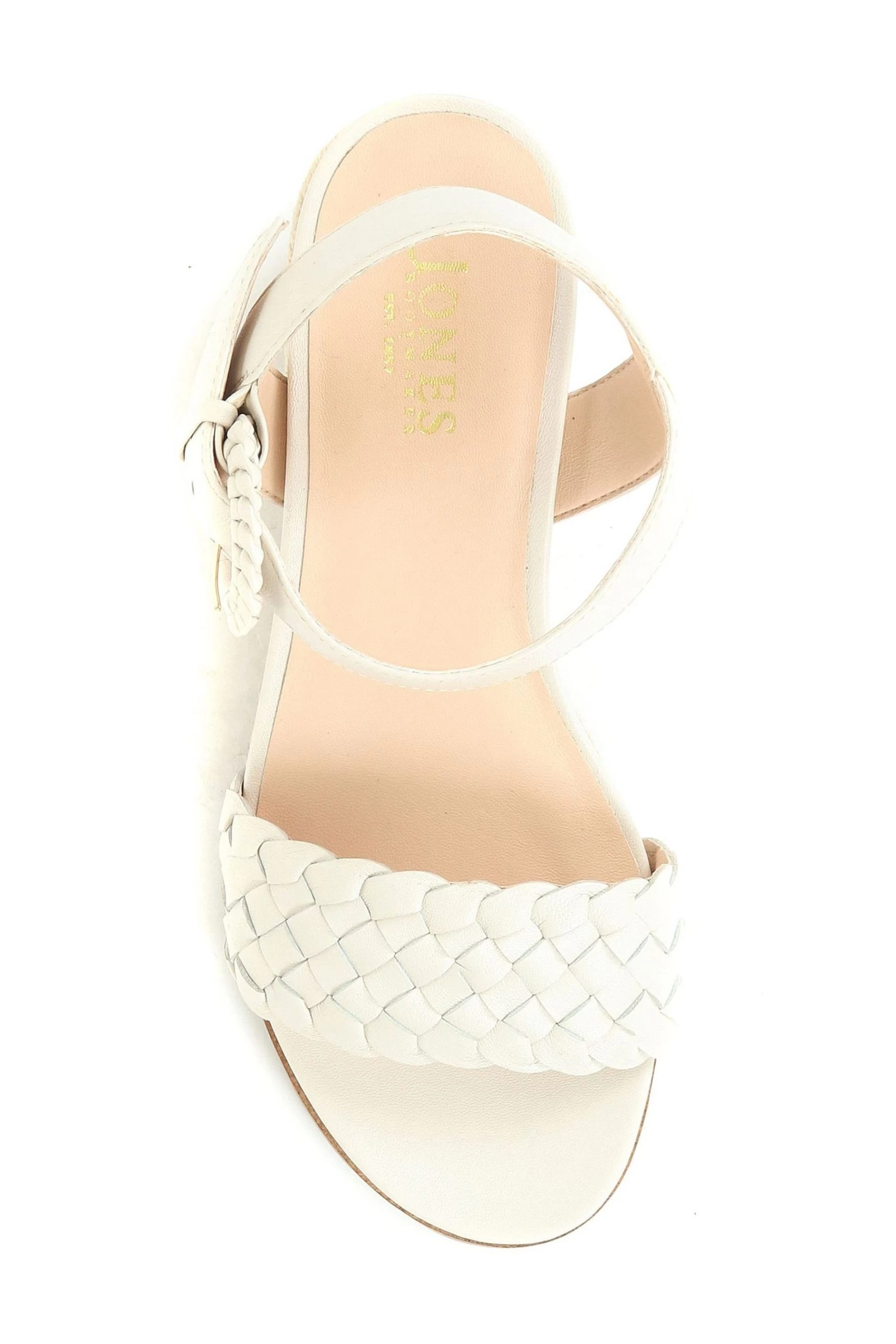 Jones Bootmaker Ladies White Luana Leather Wedge Sandals 7 Jones Bootmaker Ladies White Luana Leather Wedge Sandals - Image 5