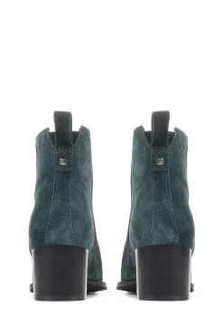 Jones Bootmaker Green Caileigh Suede Western Boots -Boutique Fashion Shoe Store C01035s5