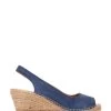 Jones Bootmaker Blue Rosanna Slingback Wedges -Boutique Fashion Shoe Store C01474s