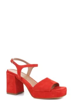Jones Bootmaker Red Giuseppa Platform Sandals -Boutique Fashion Shoe Store C03880s3