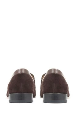 Jones Bootmaker Roscoe Brown Suede Penny Loafers -Boutique Fashion Shoe Store C04214s3