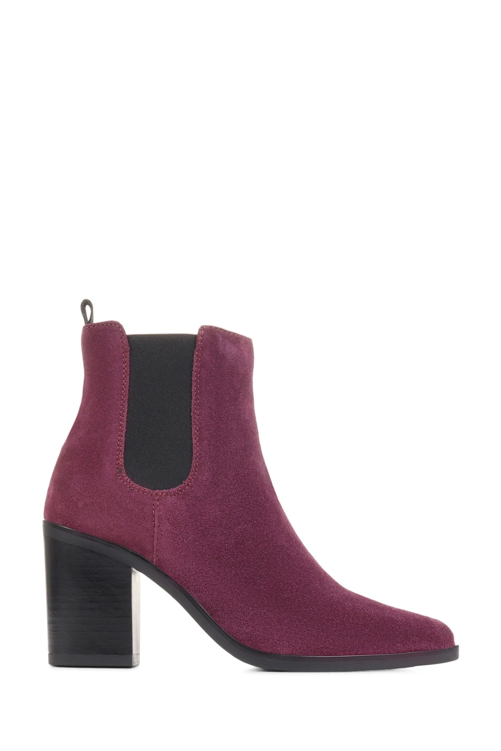 Jones Bootmaker Purple Clair Heeled Chelsea Boots 4 Jones Bootmaker Purple Clair Heeled Chelsea Boots - Image 2