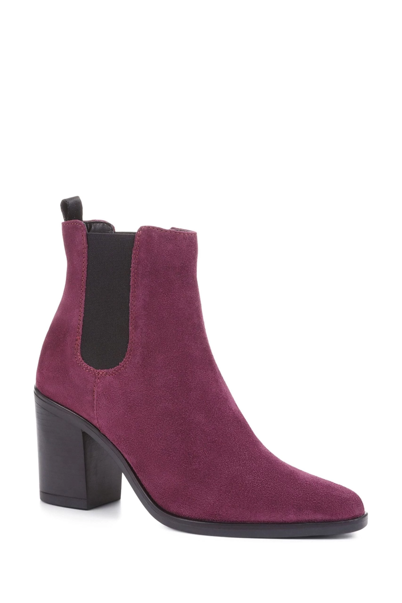 Jones Bootmaker Purple Clair Heeled Chelsea Boots 5 Jones Bootmaker Purple Clair Heeled Chelsea Boots - Image 3