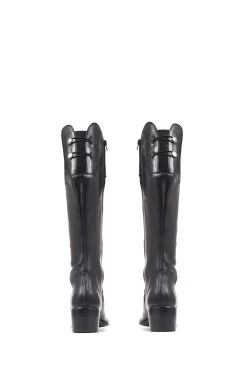 Jones Bootmaker Rachel Black Leather Rider Boots -Boutique Fashion Shoe Store C19407s4