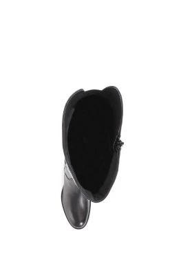 Jones Bootmaker Rachel Black Leather Rider Boots -Boutique Fashion Shoe Store C19407s5