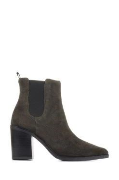 Jones Bootmaker Green Clair Heeled Chelsea Boots