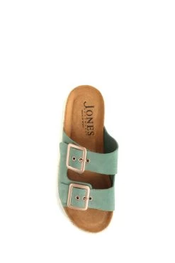 Jones Bootmaker Teal Blue Platform Double Buckle Mules -Boutique Fashion Shoe Store C25444s3