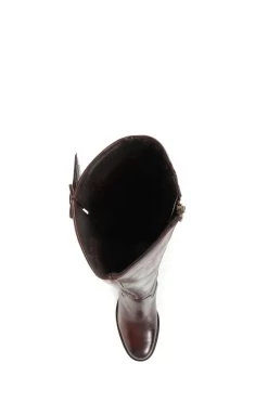 Jones Bootmaker Cesena Brown Extra Slim Leather Knee Boots -Boutique Fashion Shoe Store C29199s4