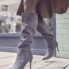Jones Bootmaker Grey Luz Stiletto Knee High Boots