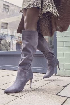 Jones Bootmaker Grey Luz Stiletto Knee High Boots