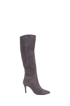 Jones Bootmaker Grey Luz Stiletto Knee High Boots -Boutique Fashion Shoe Store C30582s4
