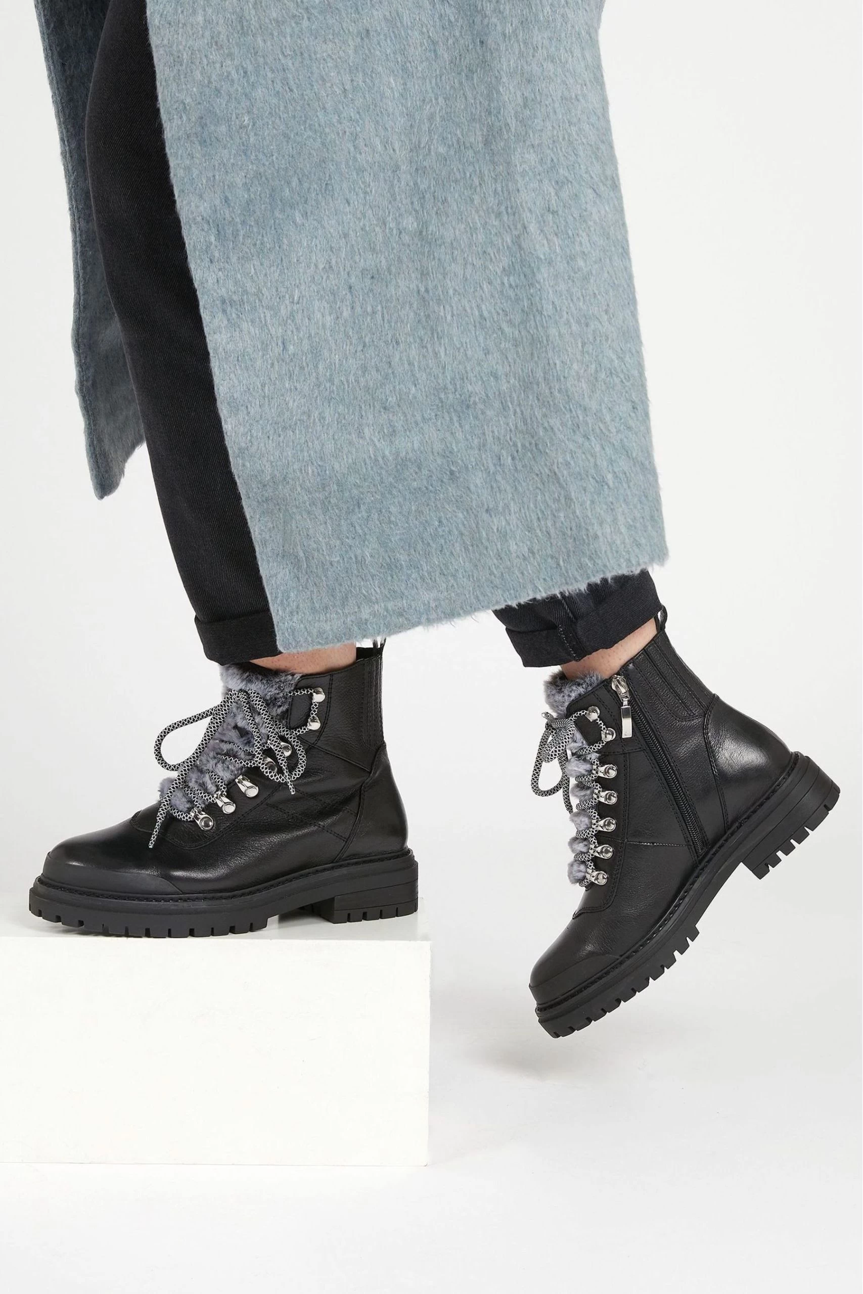 Jones Bootmaker Susanna Leather Black Hiker Boots 3 Jones Bootmaker Susanna Leather Black Hiker Boots