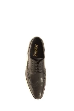 Jones Bootmaker Clemente Black Leather Wing Tipped Brogues -Boutique Fashion Shoe Store C42737s3