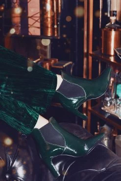 Jones Bootmaker Green Calliope Heeled Ankle Boots