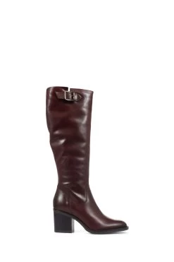 Boutique Fashion Shoe Store 49 Jones Bootmaker Brown Cesena Slim Leather Knee Boots