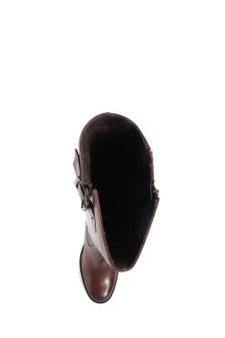 Jones Bootmaker Brown Cesena Slim Leather Knee Boots -Boutique Fashion Shoe Store C57046s4