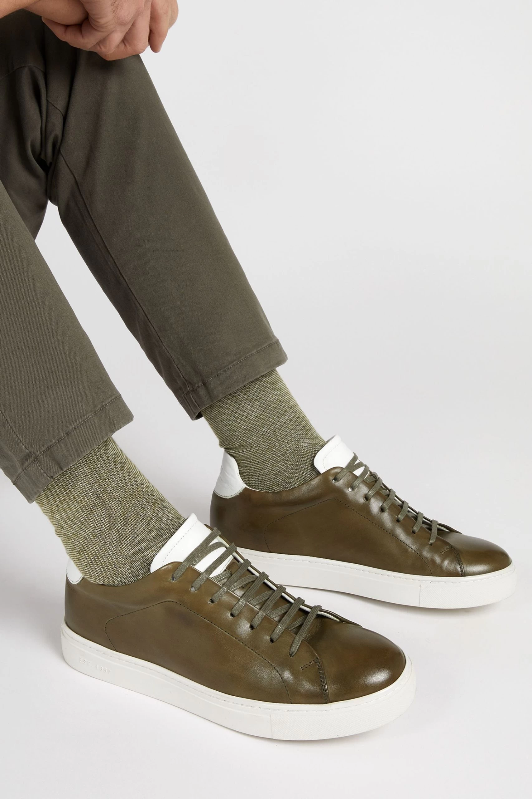 Jones Bootmaker Singapore Leather Lace-Up Trainers 3 Jones Bootmaker Singapore Leather Lace-Up Trainers