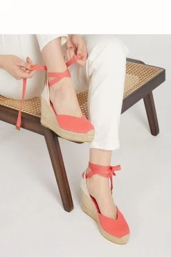 Jones Bootmaker Orange Alyssa Wedge Espadrille Sandals -Boutique Fashion Shoe Store C63483s6
